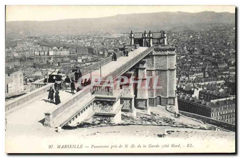 Marseille — Panorama vom N-D. de la Garde (Nordseite) — EL. - Vorderseite