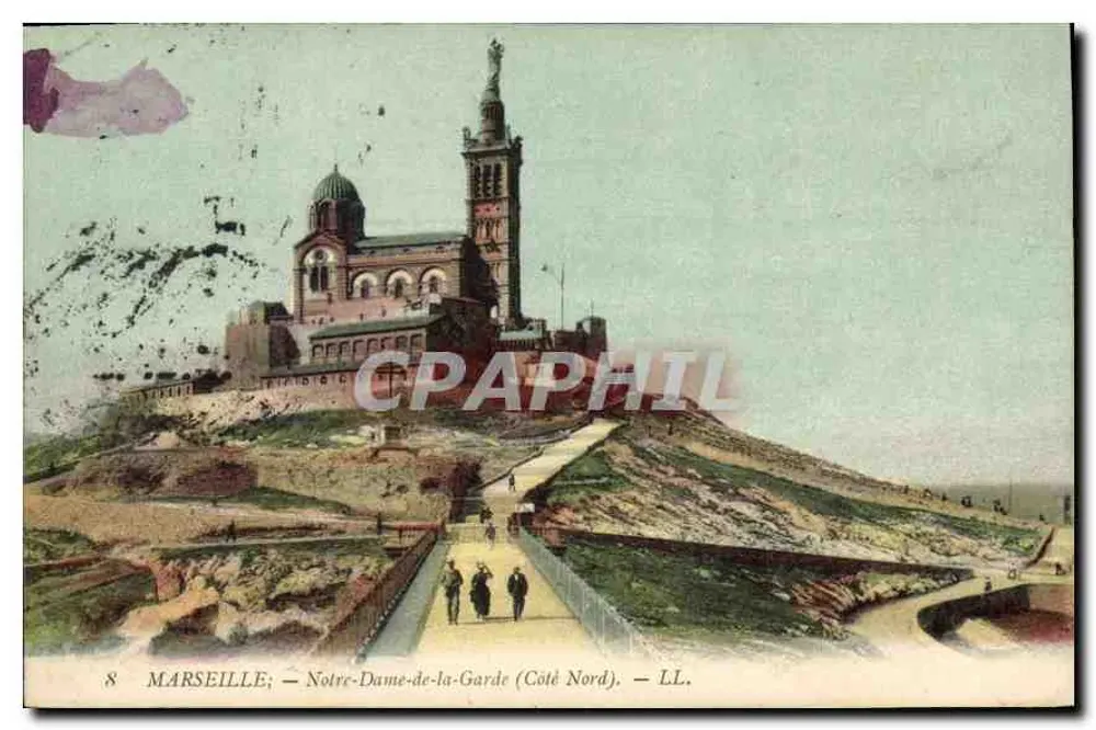 MARSEILLE — Notre-Dame-de-la-Garde (Lado Norte) — LL. - Frente