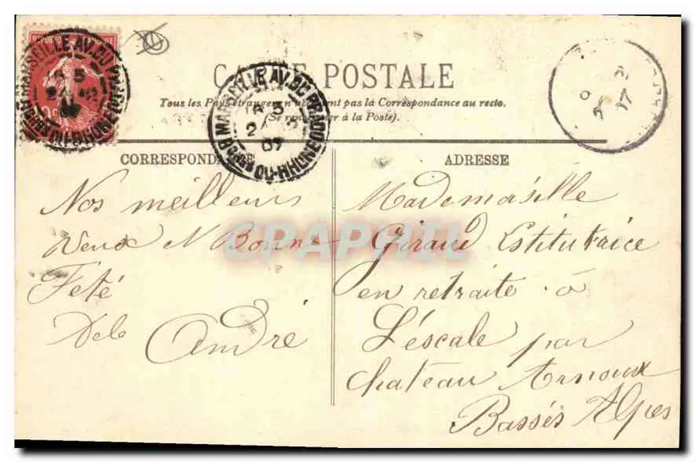 MARSEILLE — Notre-Dame-de-la-Garde (Lado Norte) — LL. - Verso