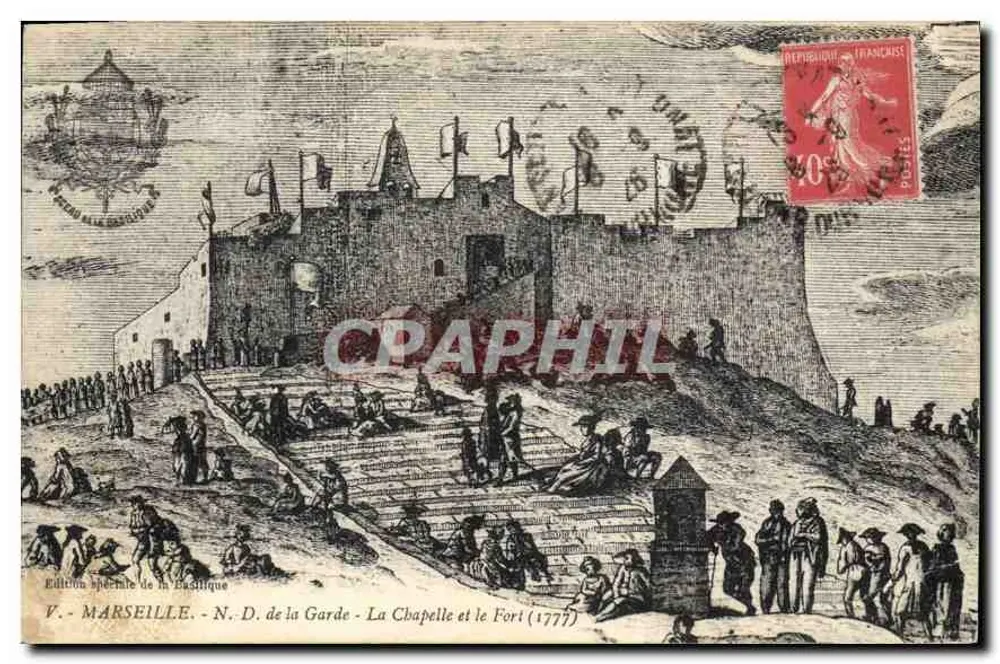 Marseille - Notre-Dame de la Garde - Die Kapelle und das Fort (1777) — Sonderausgabe der Basilika - Vorderseite