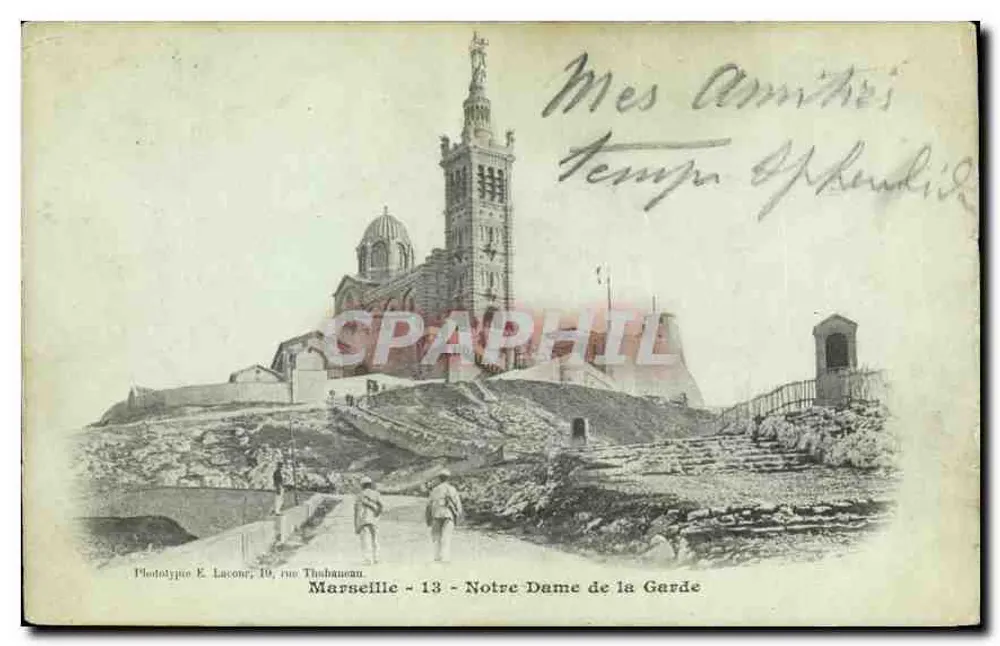 Marseille - Notre Dame de la Garde — éditeur Phototypie E. Lacon, 19, rue Thibaneau - Frente
