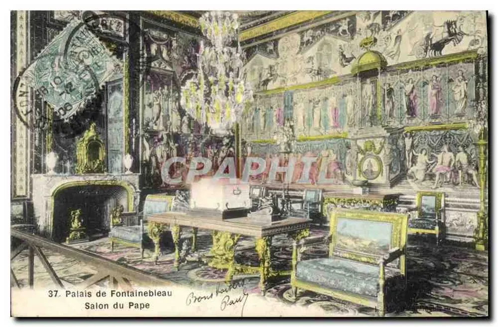 Palacio de Fontainebleau — Salón del Papa — Editor Brons Karrer Paul - Anverso