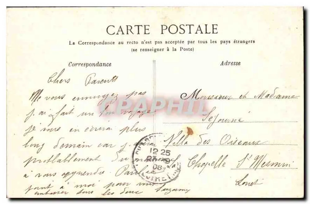 Palacio de Fontainebleau — Vestíbulo de Honor — Editor: C. L. B. n°43 - Reverso