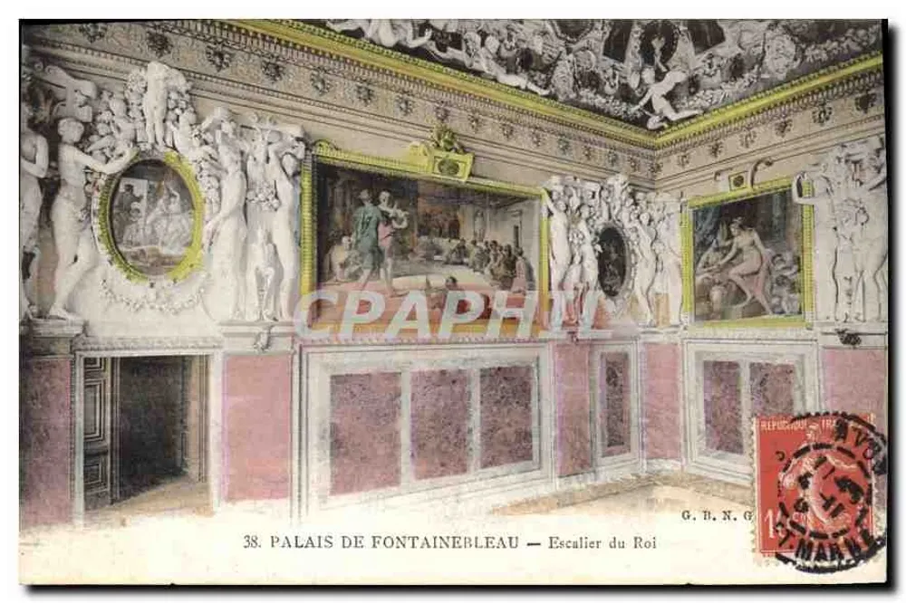 Palácio de Fontainebleau — Escada do Rei — G. B. N. G. n°38 - Frente