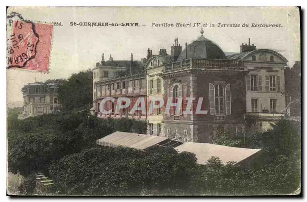 St-GERMAIN-en-LAYE — Pavillon Henri IV und die Terrasse des Restaurants — unbekannter Verlag, Seriennummer 284 - Vorderseite