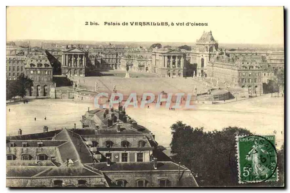 Palácio de VERSAILLES, vista aérea — Héliotypie A. Bourdier, n° 2 bis - Frente