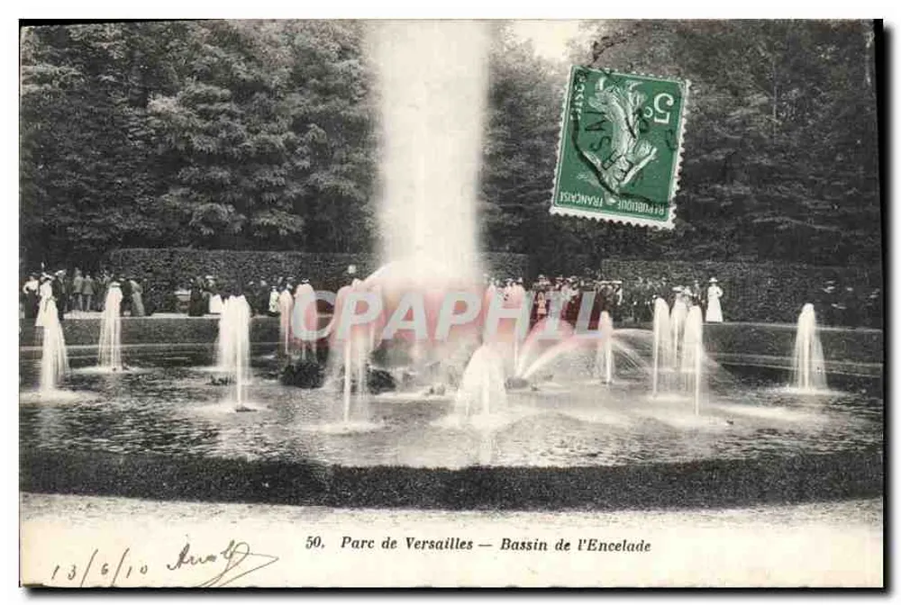 Schlosspark Versailles — Bassin de l'Encelade — Héliotypie Bourdier et Faucheux - Vorderseite