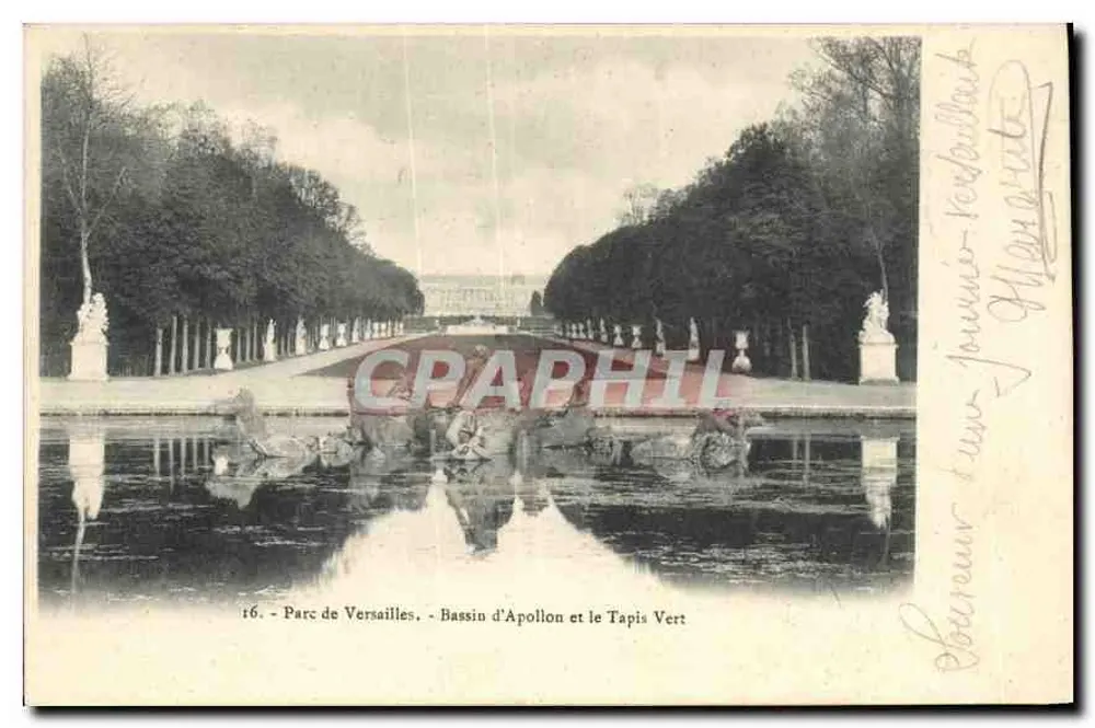 Park von Versailles — Bassin d'Apollon und der Grün Teppich — Verlag Verboellot - Vorderseite