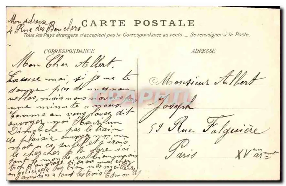 Ruinen des Hermitages von Franchard — Forêt de Fontainebleau — Verleger S.P.R.L. Nr. 218 - Rückseite