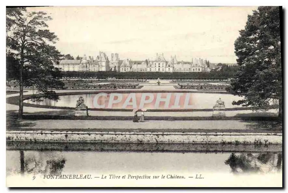 Fontainebleau — Der Tiber und Perspektive auf das Schloss — LL. - Vorderseite