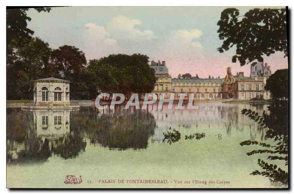 Schloss Fontainebleau — Blick auf den Karpfenteich — n°12 - Vorderseite