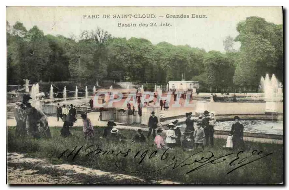 Parc de Saint-Cloud — Grandes Eaux. Bassin des 24 Jets. — Édition Pléin - Vorderseite