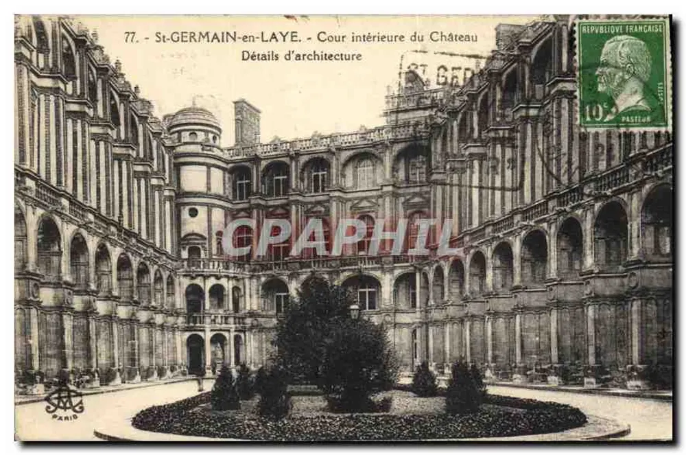 St-GERMAIN-en-LAYE - Wewnętrzna część pałacu - Szczegóły architektury — Fototypia 'l'Alcazar' Paryż, n°77 - Awers