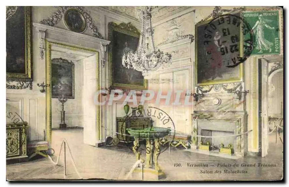 Versailles — Palast des Großen Trianon. Salon der Malachite — Héliotypie A. Bourdier - Vorderseite