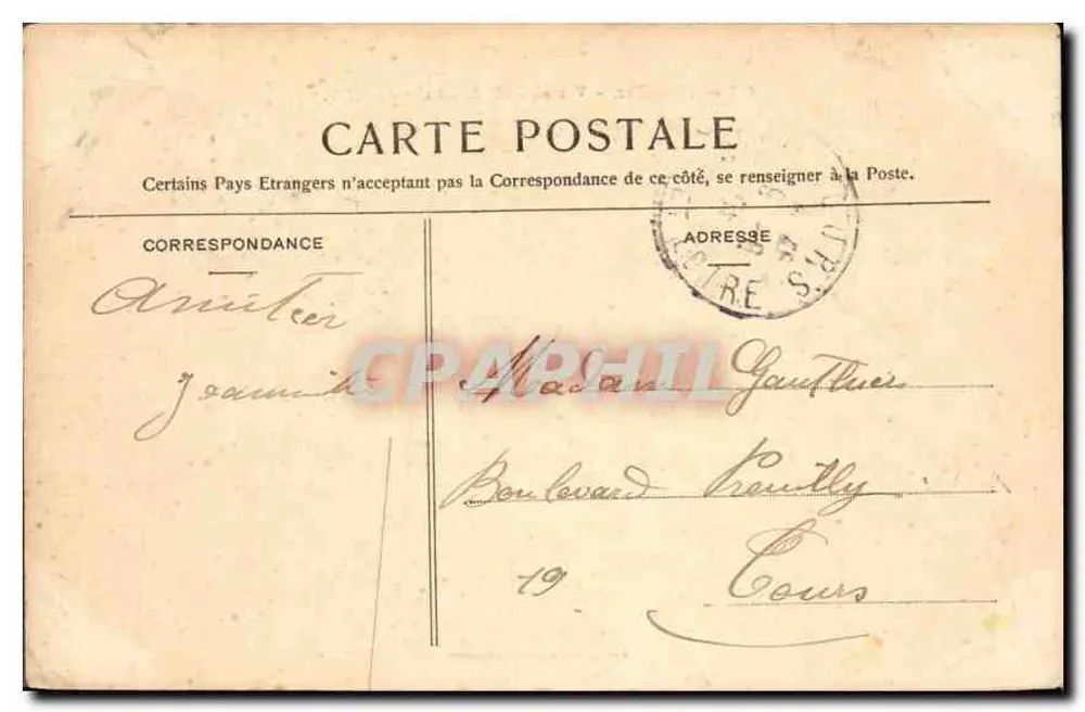 Versailles — Vista geral do Parque e do Palácio — Editor P. Fournier & Cie, n° 412 - Verso
