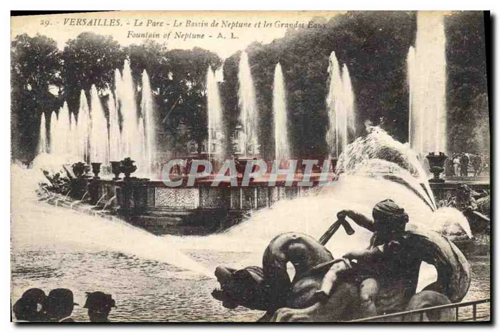 Versailles - Der Park - Der Bassin des Neptun und die Grandes Eaux - A. L. - Vorderseite