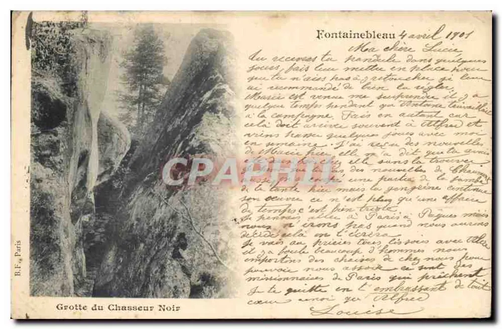 Grotte du Chasseur Noir — Fontainebleau — B.F. Paris - Vorderseite