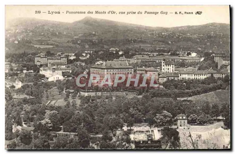 Lyon - Panorama der Monts d'Or, Blick vom Passage Gay — B. F., Paris - Vorderseite