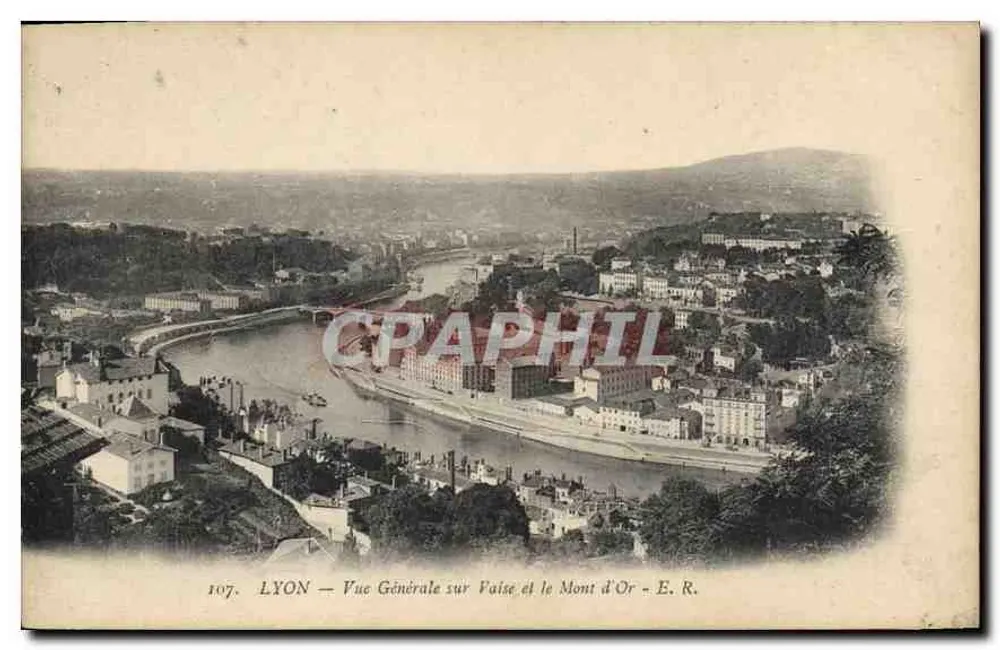 LYON — Allgemeiner Blick auf die Isère und den Mont d'Or — E. R. n° 107 - Vorderseite