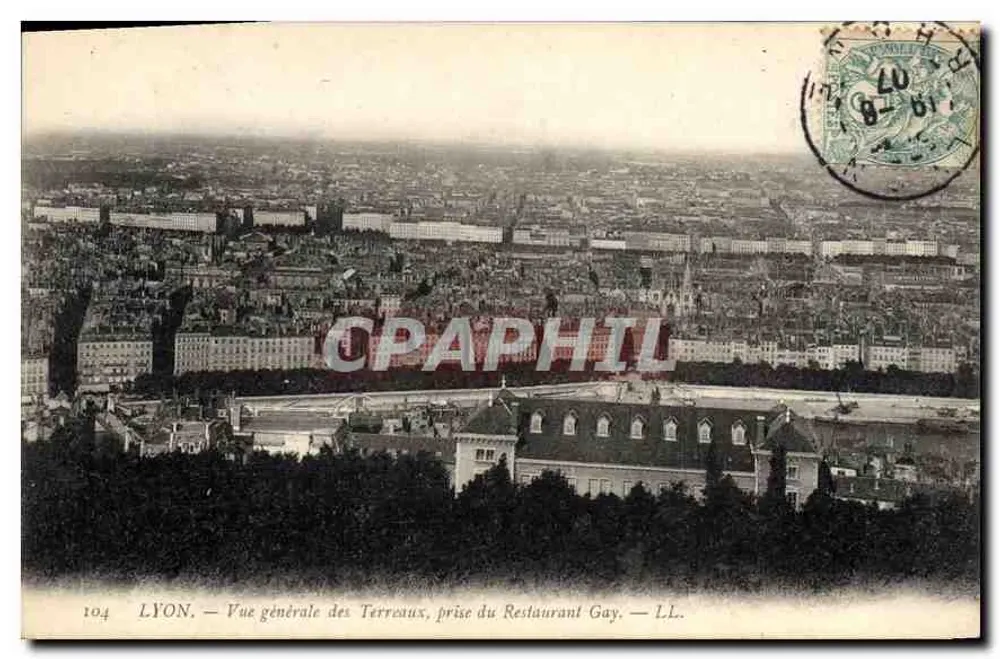 LYON — Allgemeiner Blick auf die Terreaux, vom Restaurant Gay aus — LL. — n° 104 - Vorderseite