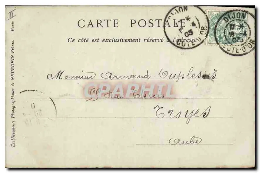 LYON — Das Justizpalast und der Fourvière-Hügel — A. Dourvins - Rückseite