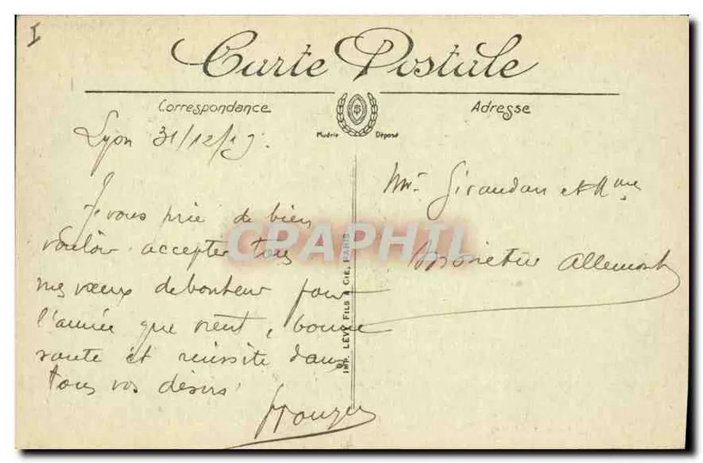LYON — Teatro dos Célestins — editor Levé Fils & Cie, Orléans, n° 51 - Verso
