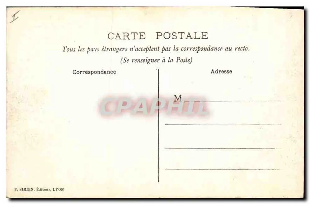 Lyon — Teatro dos Célestins — P. Simien, Editor, Lyon, n°70 - Verso