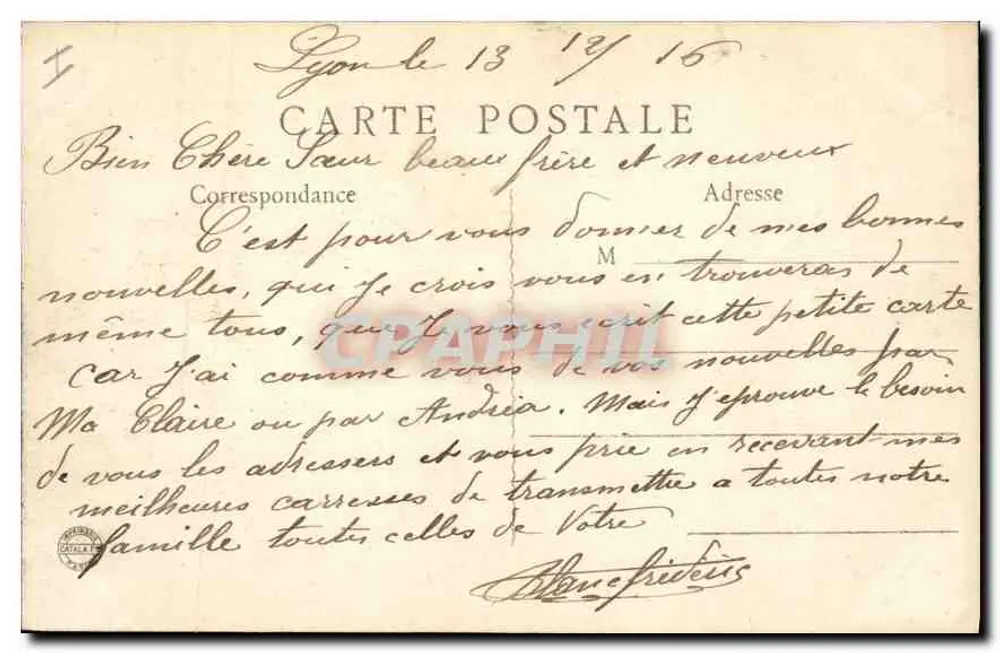 Lyon - A Prefeitura — B.F., Paris, n° 36 - Verso