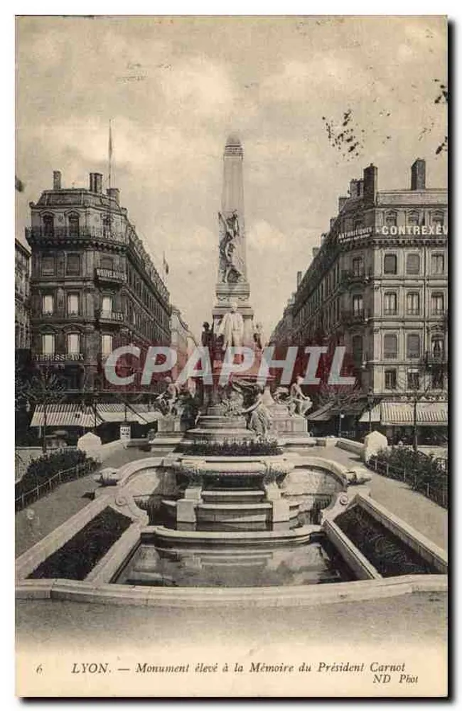 LYON. — Gedenkmonument für Präsident Carnot — ND Phot - Vorderseite
