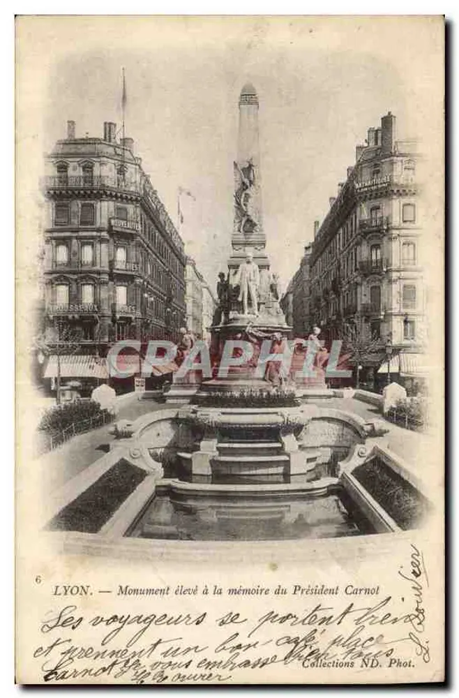 LYON — Denkmal für den Präsidenten Carnot — Sammlung ND. Fotografie n°6 - Vorderseite