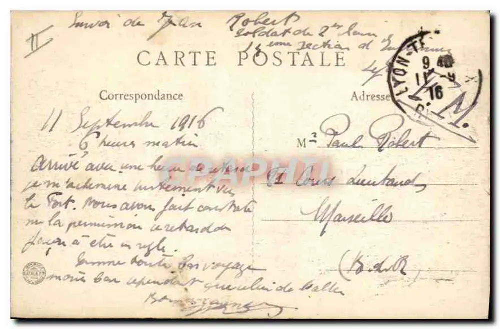 Lyon - Place Carnot, Denkmal der Republik und Endstation der Straßenbahnen — B. F., Paris 164 - Rückseite