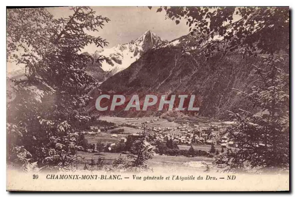 Chamonix-Mont-Blanc — Allgemeine Ansicht und die Aiguille du Dru — ND - Vorderseite