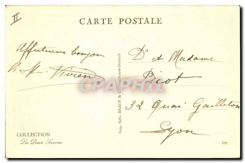 Chamonix — A Aiguille Verte vista do Plan des Chablettes — editor BRAUN & Cie, n° 12094 - Verso