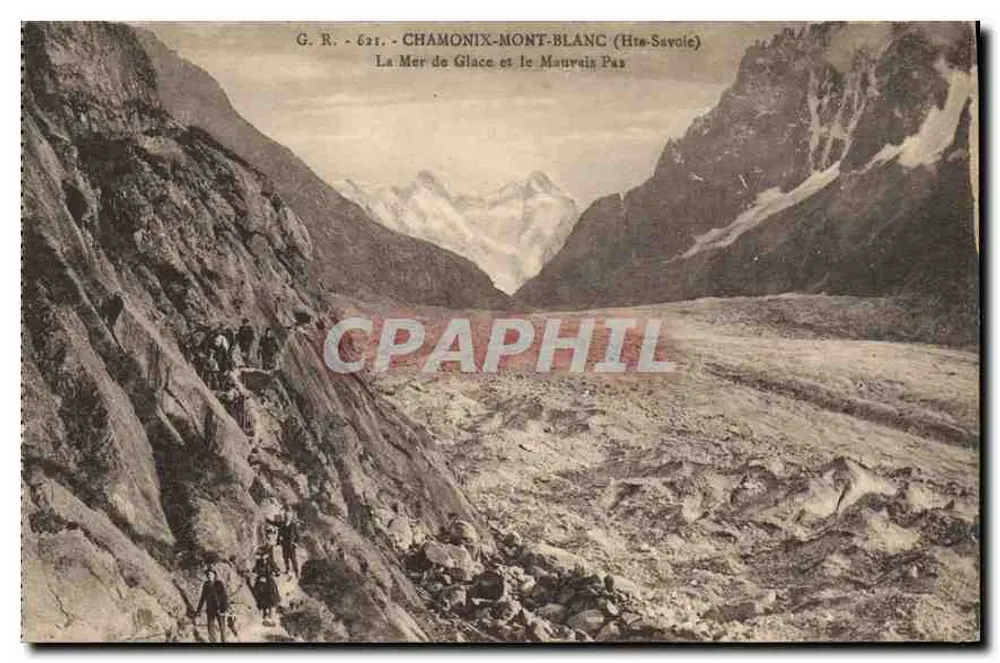 Chamonix-Mont-Blanc (Haute-Savoie) — Die Mer de Glace und der Mauriau Pass — G.R. 621 - Vorderseite