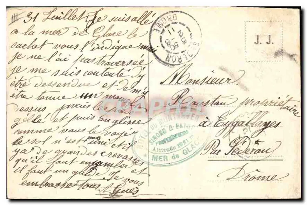 Travessia da Mar de Gelo em Chamonix — J.J. 544 — editor J.J. - Verso