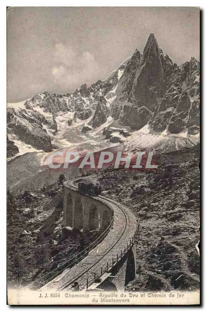 Chamonix — Aiguille du Dru und Montenvers-Bahn — J. J. 8554 - Vorderseite