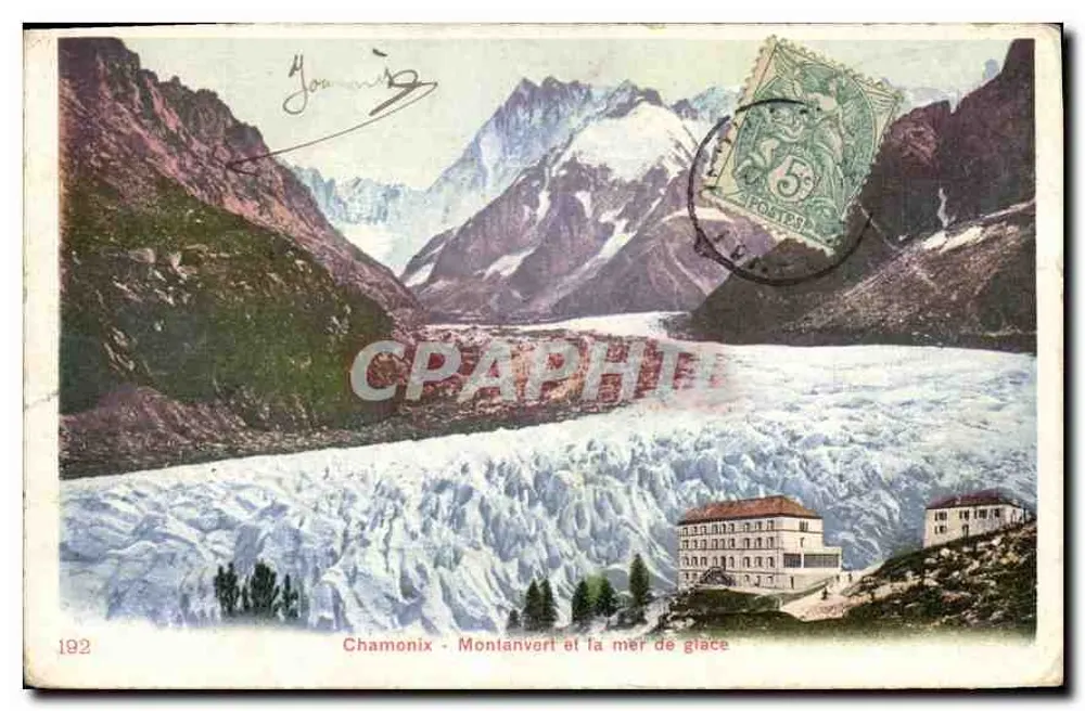 Chamonix - Montanvert e o mar de gelo — editor desconhecido, n° 192 - Frente