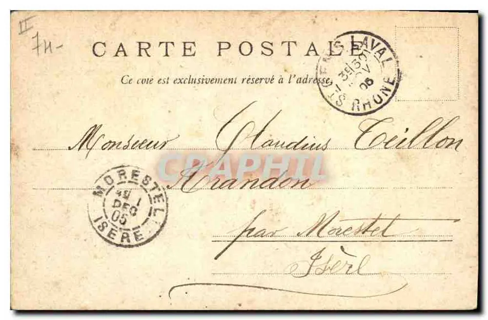 Chamonix - Montanvert e o mar de gelo — editor desconhecido, n° 192 - Verso