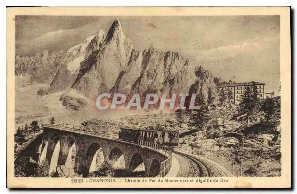 Chamonix — Chemin de Fer du Montenvers et Aiguille du Dru — Édition Hôtel du Montenvers - Vorderseite