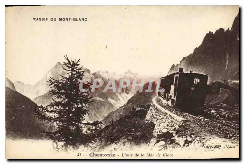 Chamonix — Linie der Mer de Glace — Verlag B.F.O. « Lux » - Vorderseite