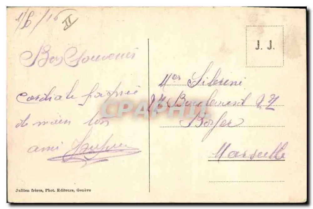 Glaciar dos Bossons e a Aiguille du Midi — Chamonix — J.J. 7775 - Verso
