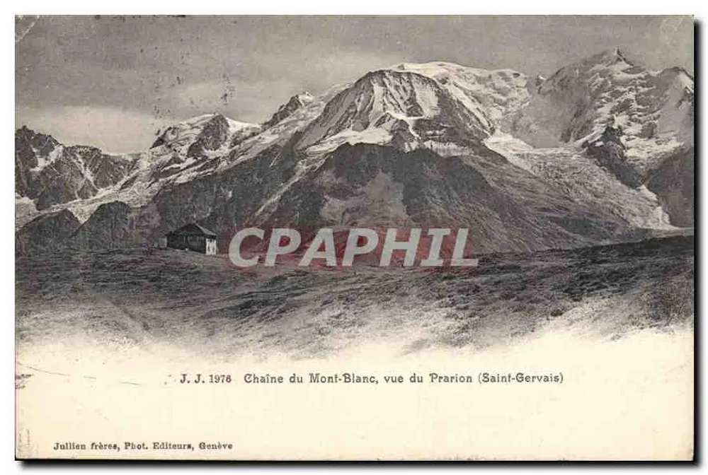 Kette des Mont-Blanc, Aussicht vom Prarion (Saint-Gervais) — Jullien frères, Phot. Editeurs, Genève - Vorderseite