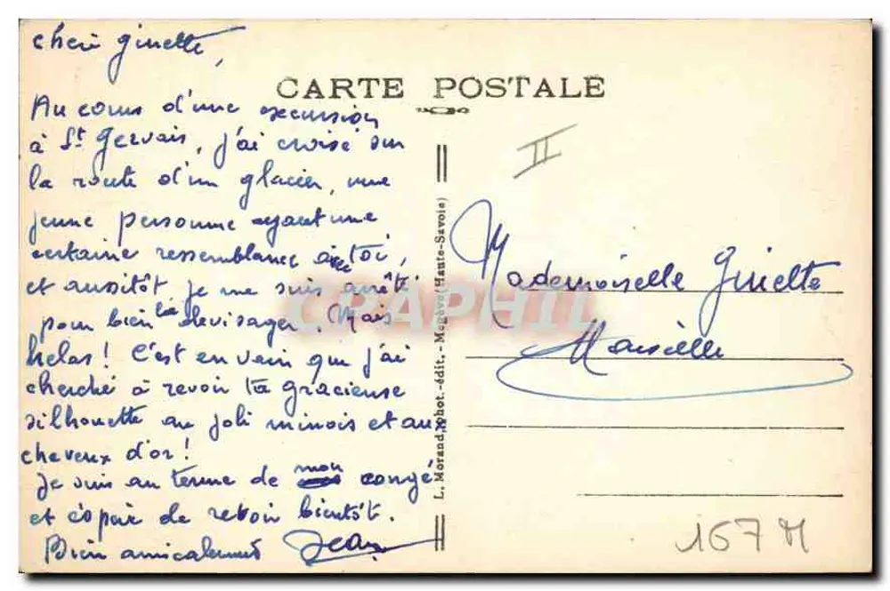 Chamonix-Mont-Blanc — O Chapéu — editor Morand & Bot, n° 900 - Verso