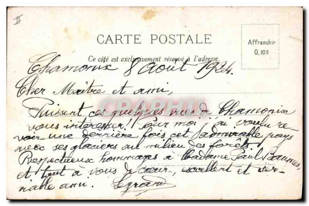 Mauvais Pas (Mont Blanc) — widok na lodowce — Ang Cottot, Chamonix, N° 6910 - Rewers