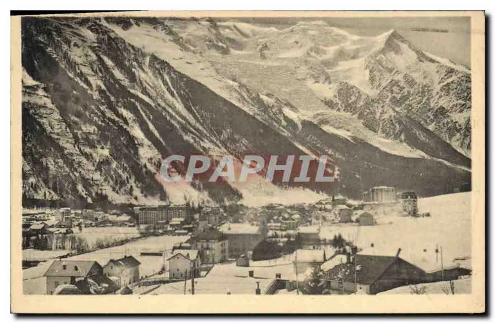 Chamonix-Mont-Blanc — vista invernal nevada — editor ND - Frente