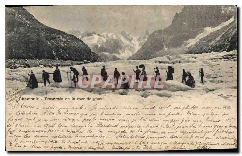 Chamonix - Travessia do mar de gelo — editora desconhecida, número de série não visível - Frente