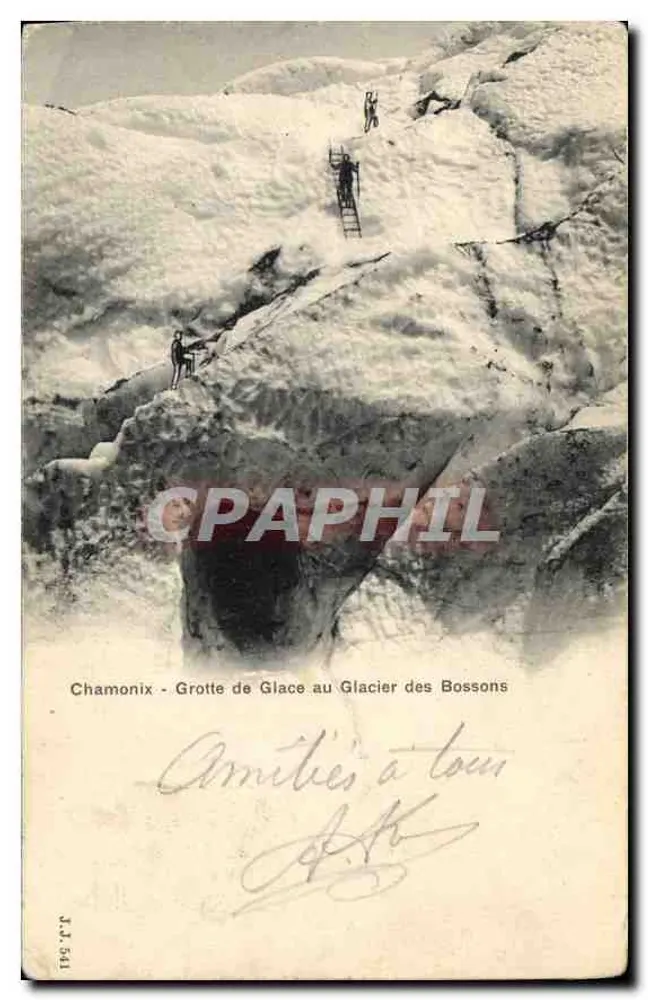 Chamonix — Gruta de Gelo no Glacier des Bossons — J.J. 541 - Frente