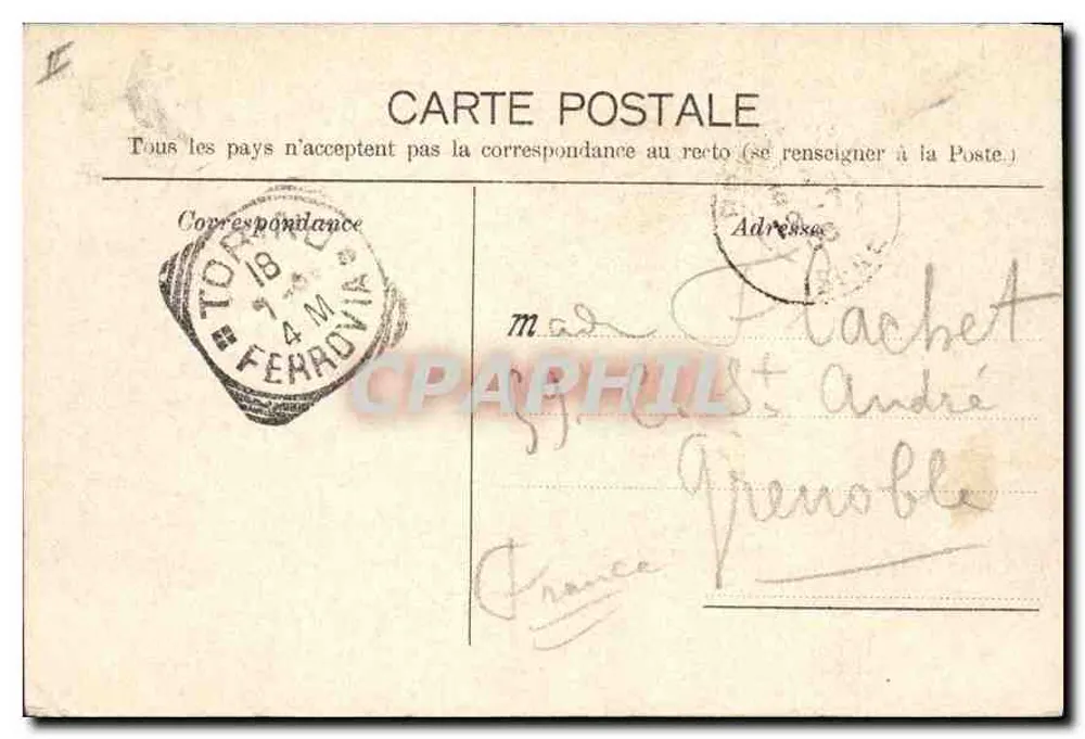 Chamonix (Alt. 1050 m) e o Mont-Blanc — Channaux Frères & Co., Genebra, n° 5148 - Verso