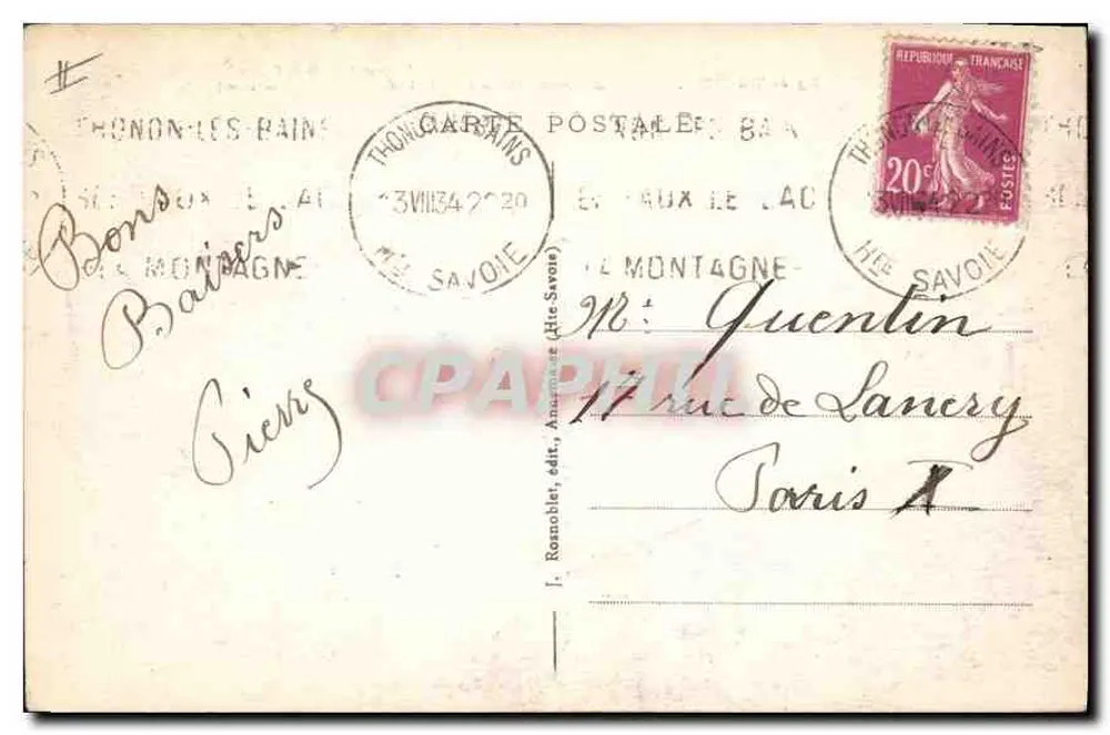 Chamonix-Mont-Blanc (Haute-Savoie) — Allgemeiner Blick — J. Ronsohler, n° 894 - Rückseite