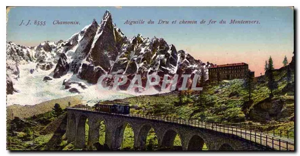 Aiguille du Dru und Montenvers-Bahn — Chamonix — J.J. 8555 - Vorderseite